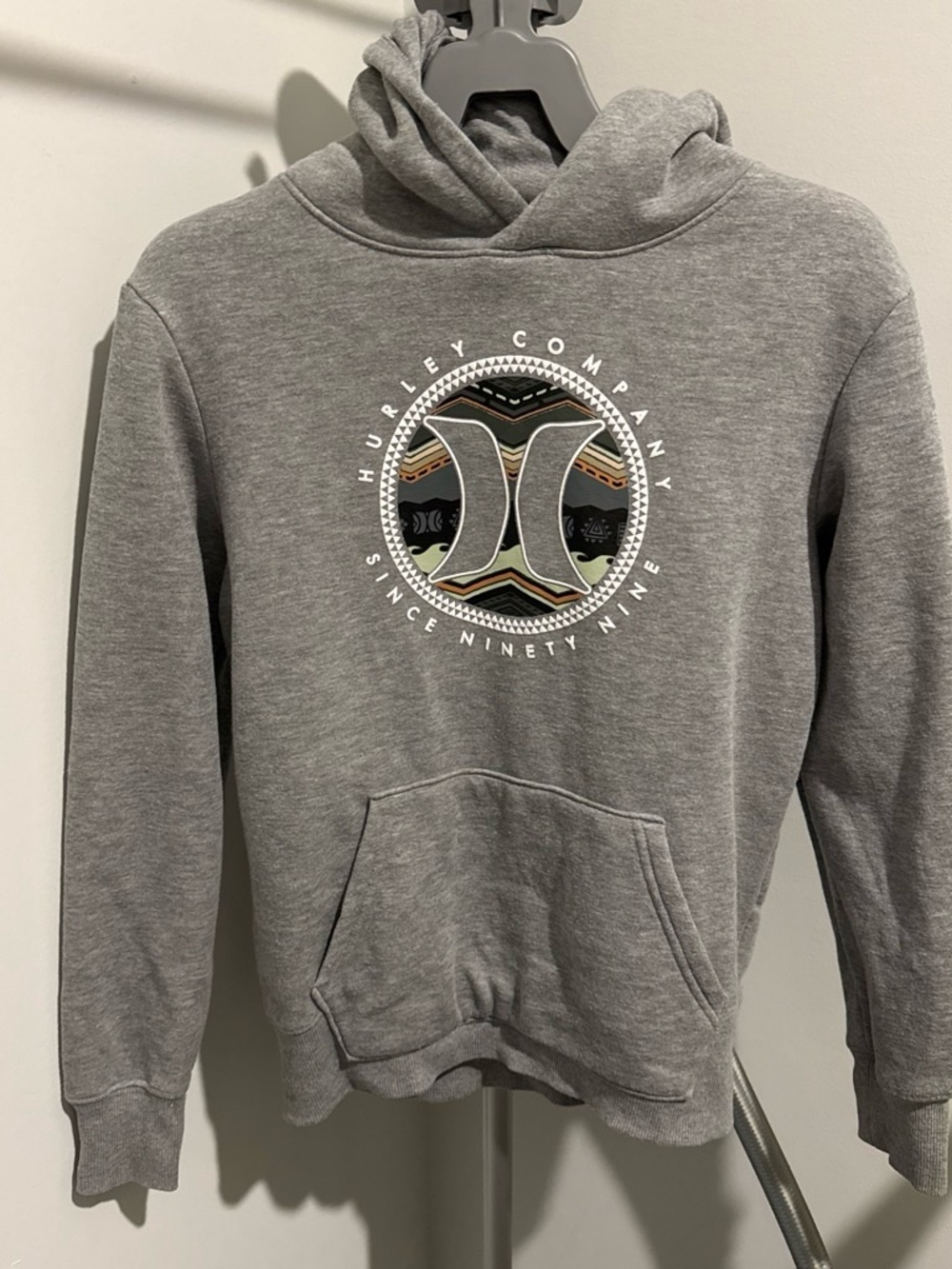 Hurley kids Gray Logo Hoodie Crew